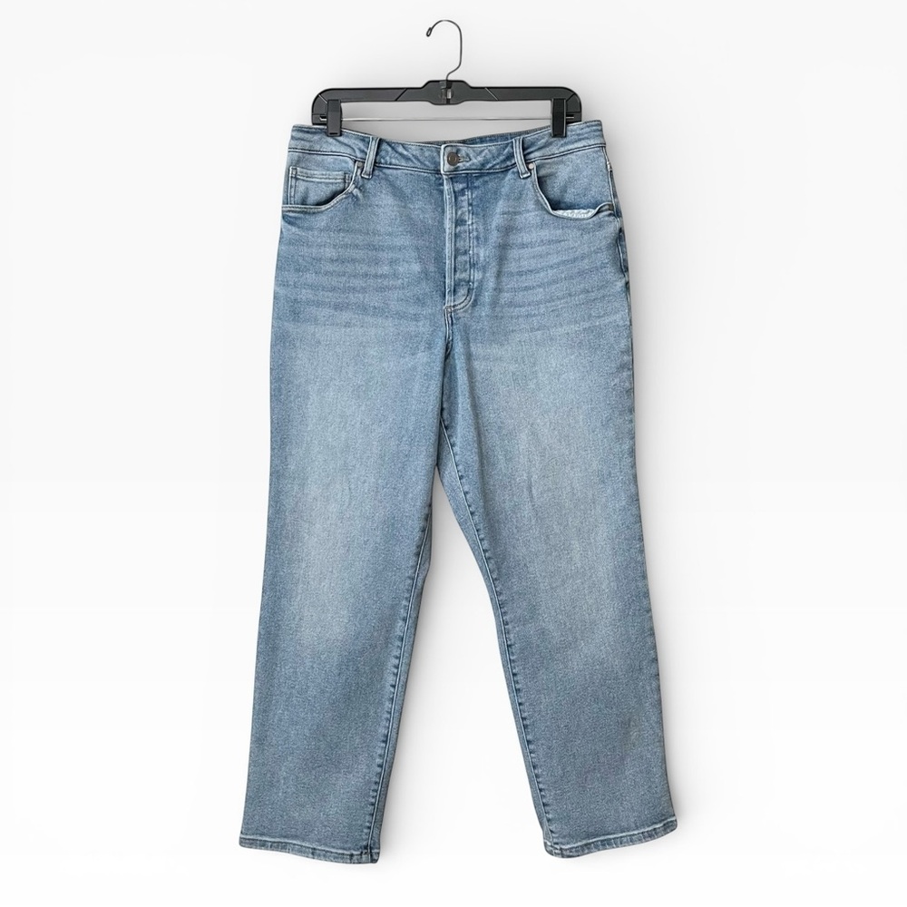 Grace & Lace Boyfriend High Rise Ankle Jeans Women's Size 16 Light Wash Stretch - Picture 2 of 5